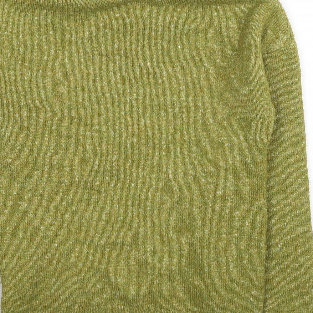 TU Girls Green Roll Neck Colourblock Acrylic Pullover Jumper Size 9 Years Pullover - Christmas Reindeer