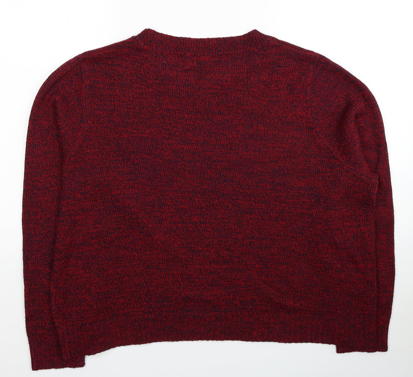 Divided by H&M Womens Red Scoop Neck Acrylic Pullover Jumper Size XL