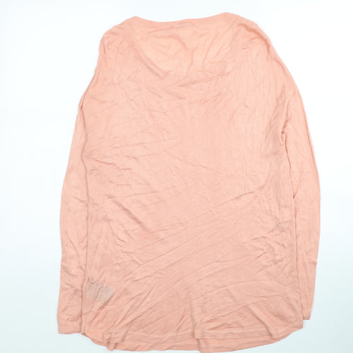 H&M Womens Pink Scoop Neck Viscose Tunic Jumper Size S