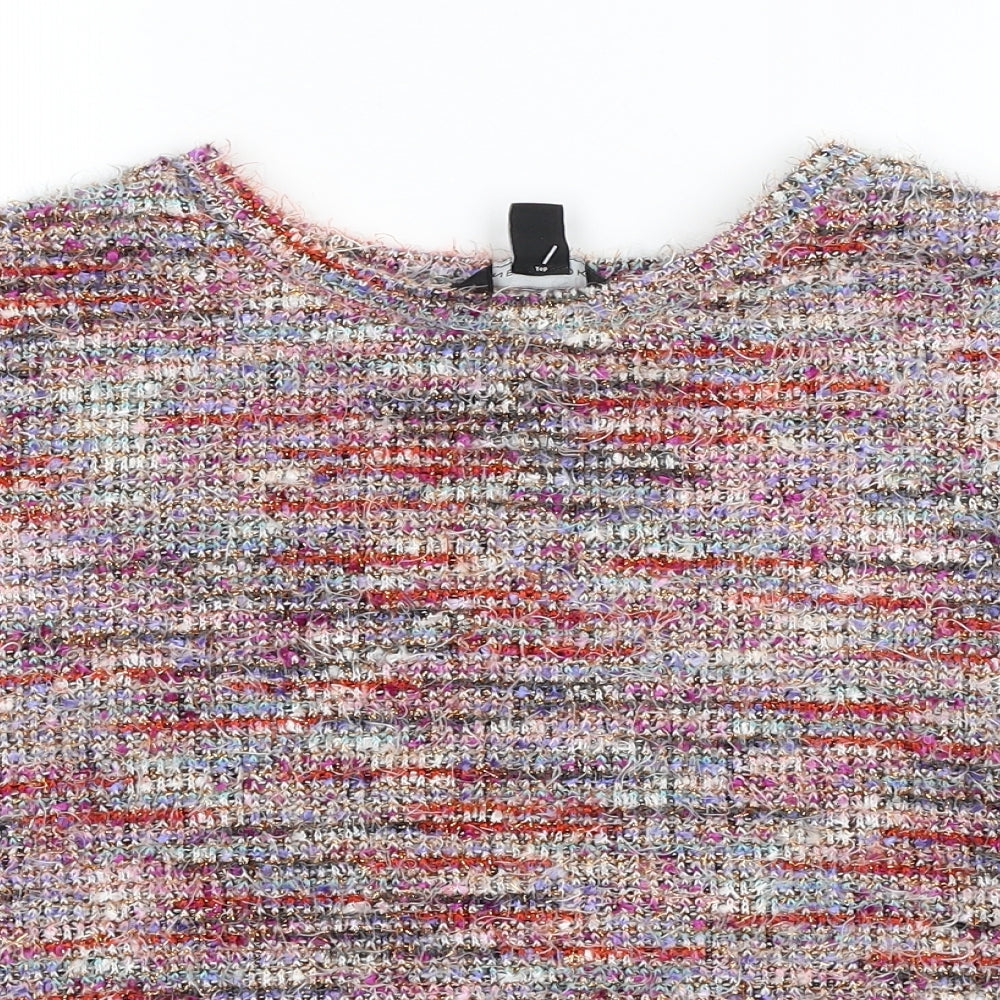New Look Womens Multicoloured Round Neck Polyester Pullover Jumper Size M