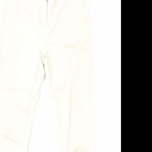 NEXT Womens Beige Cotton Skinny Jeans Size 8 L26 in Regular Zip