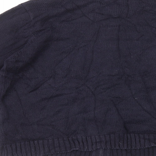 TIGI Womens Blue High Neck Acrylic Full Zip Jumper Size 16