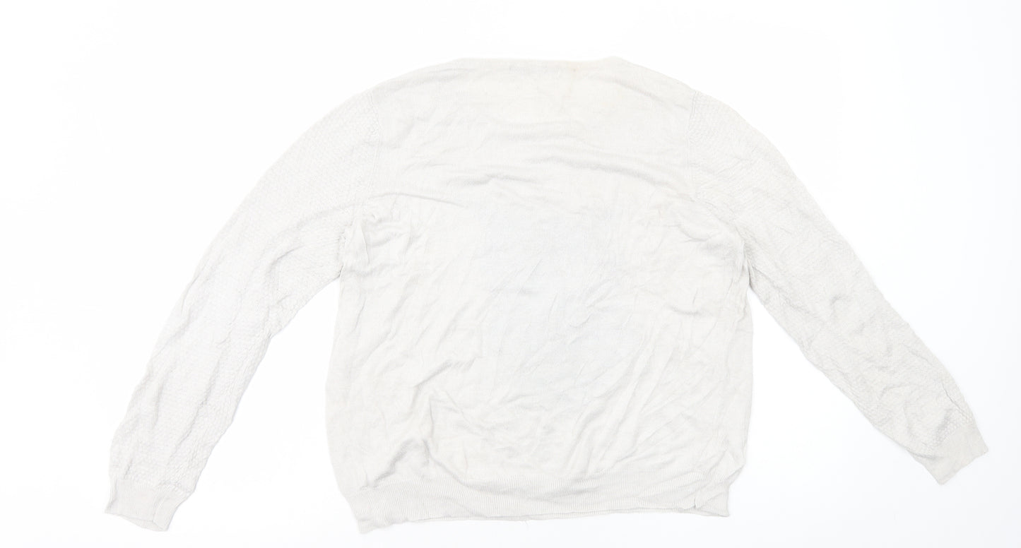 George Womens Ivory Round Neck Polyester Pullover Jumper Size 18 - Owl Print