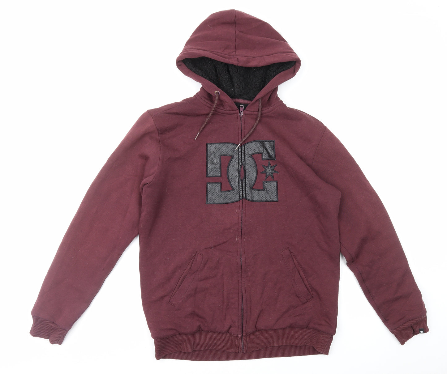 DC Mens Red Polyester Full Zip Hoodie Size M