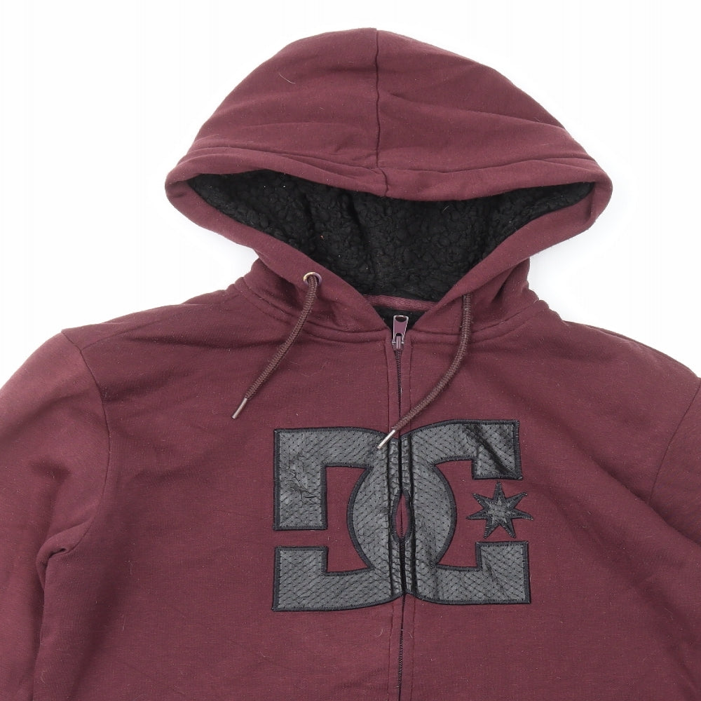 DC Mens Red Polyester Full Zip Hoodie Size M