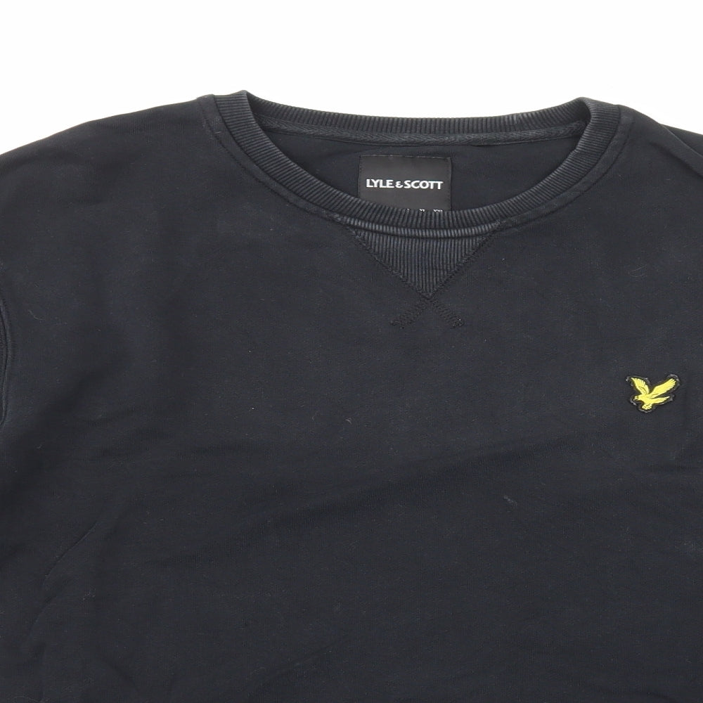 Lyle & Scott Mens Black Cotton Pullover Sweatshirt Size M