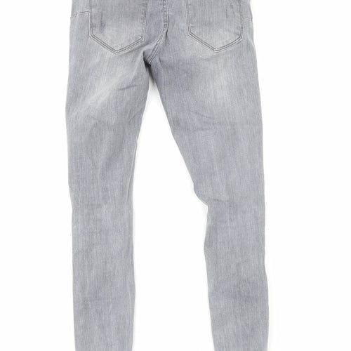 Laulia Womens Grey Cotton Skinny Jeans Size 8 L27 in Regular Zip