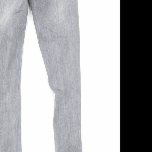 Laulia Womens Grey Cotton Skinny Jeans Size 8 L27 in Regular Zip