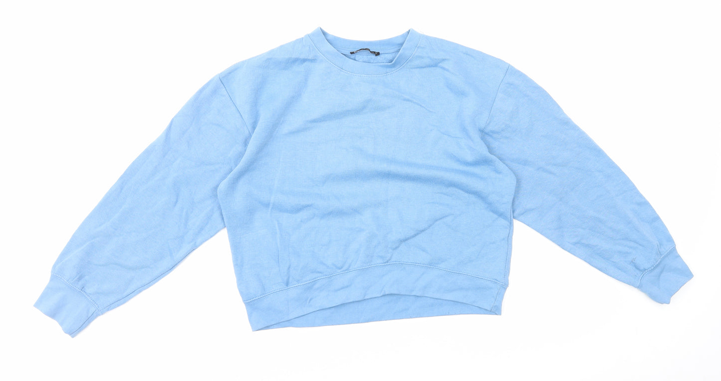Zara Womens Blue Polyester Pullover Sweatshirt Size M Pullover