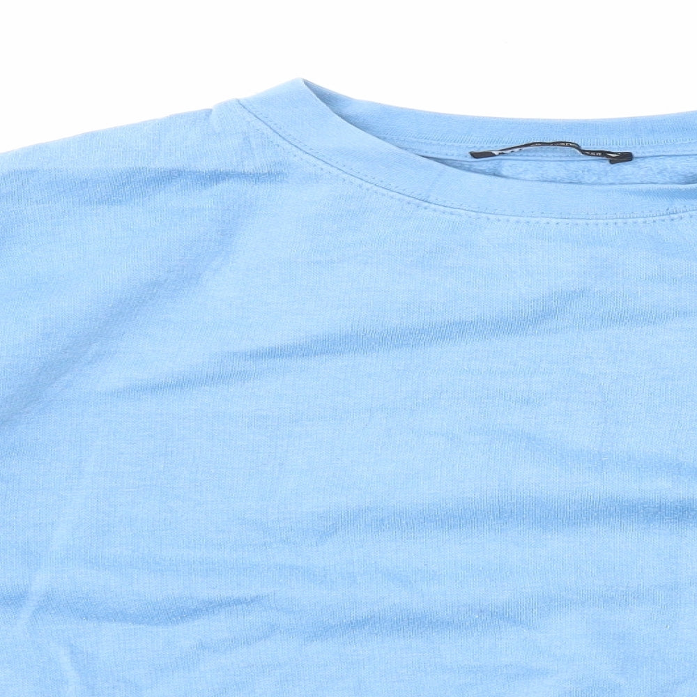 Zara Womens Blue Polyester Pullover Sweatshirt Size M Pullover