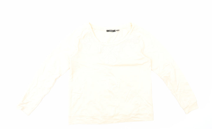 ESMARA Womens Beige Cotton Pullover Sweatshirt Size 10 Pullover