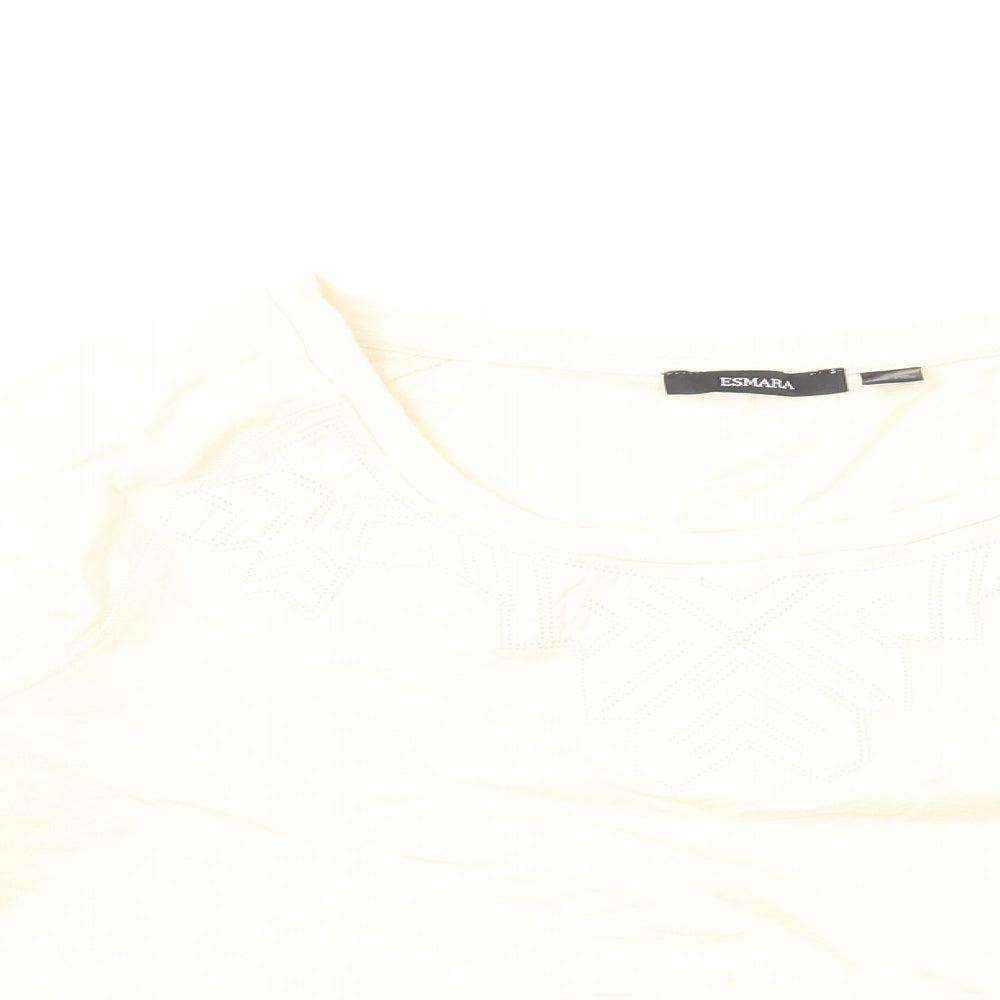 ESMARA Womens Beige Cotton Pullover Sweatshirt Size 10 Pullover