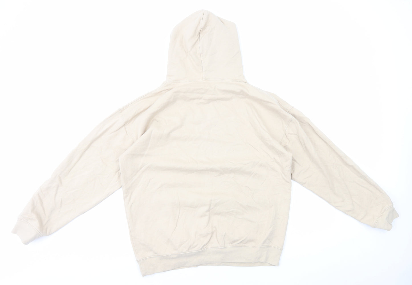 Preworn Womens Beige Cotton Pullover Hoodie Size M Pullover - Lips Print