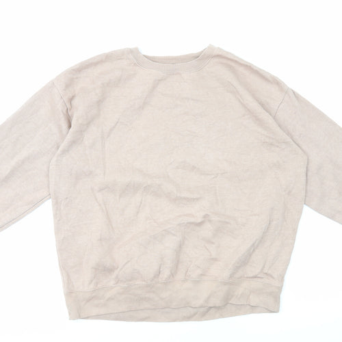 New Look Womens Brown Cotton Pullover Sweatshirt Size L Pullover