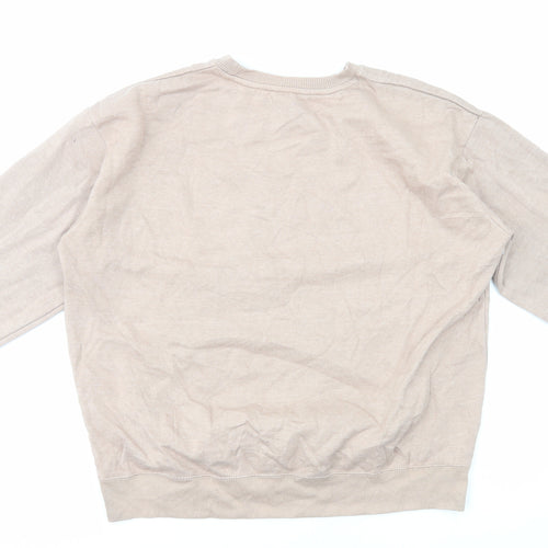 New Look Womens Brown Cotton Pullover Sweatshirt Size L Pullover