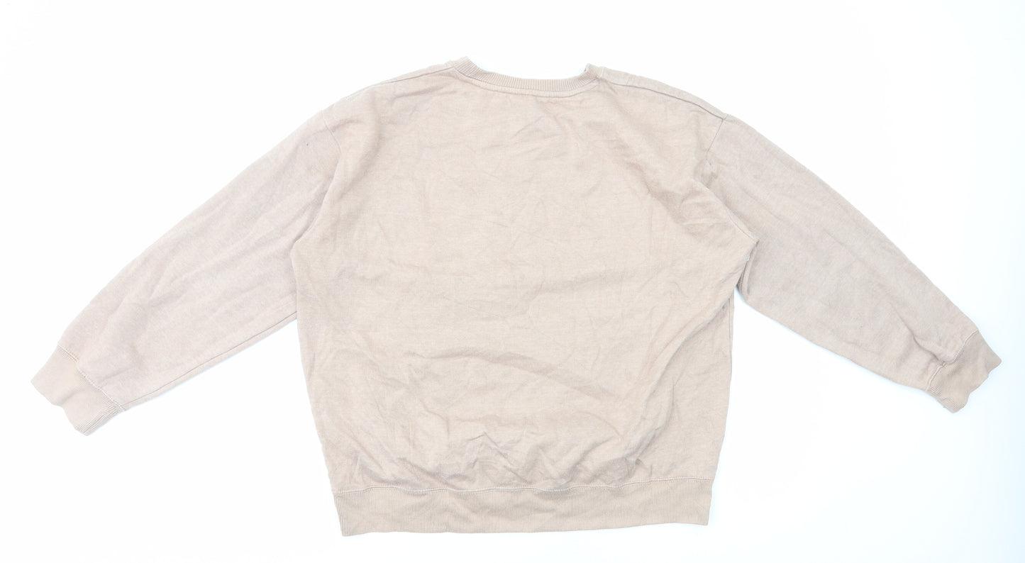 New Look Womens Brown Cotton Pullover Sweatshirt Size L Pullover