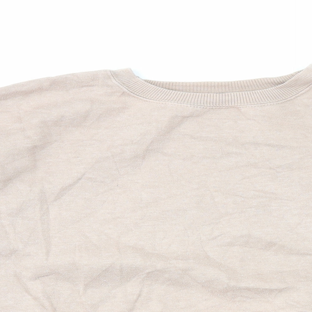 New Look Womens Brown Cotton Pullover Sweatshirt Size L Pullover