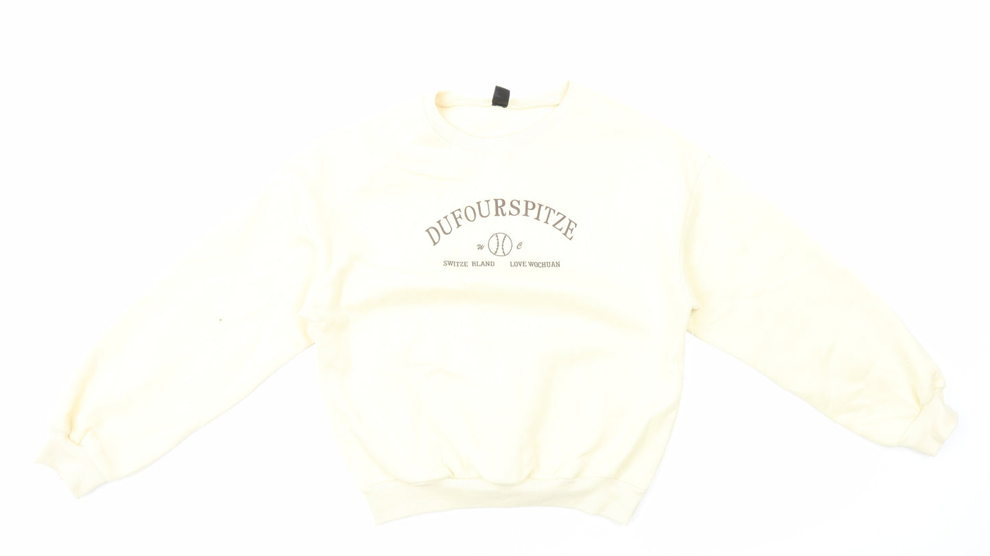 SheIn Womens Ivory Polyester Pullover Sweatshirt Size S Pullover