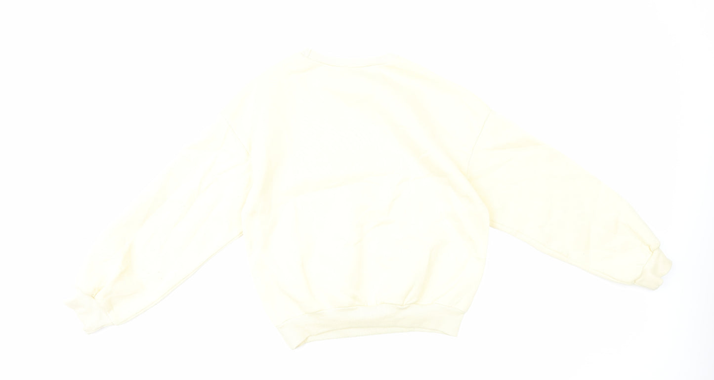 SheIn Womens Ivory Polyester Pullover Sweatshirt Size S Pullover