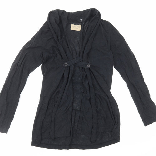 Double Dot Womens Black V-Neck Polyester Cardigan Jumper Size S