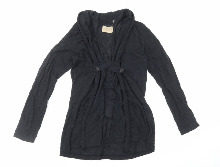 Double Dot Womens Black V-Neck Polyester Cardigan Jumper Size S