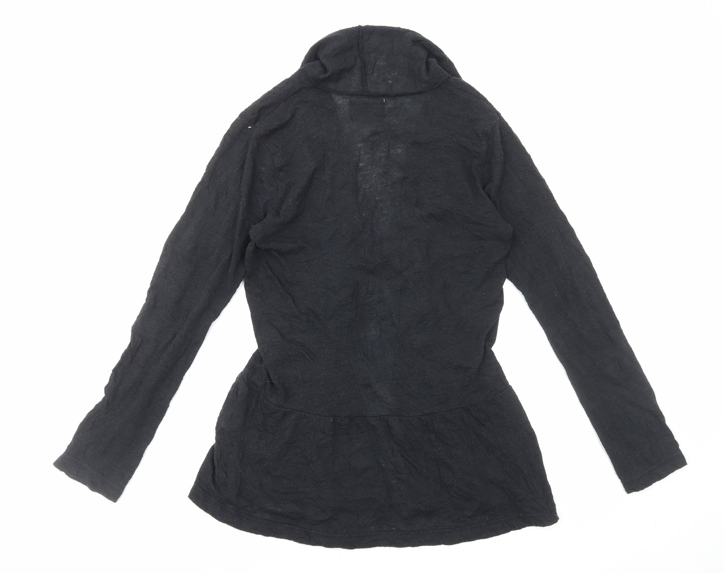 Double Dot Womens Black V-Neck Polyester Cardigan Jumper Size S