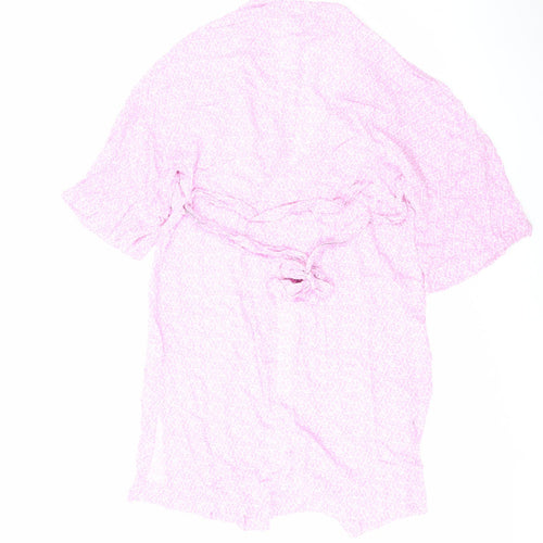 Marks and Spencer Womens Pink Geometric Kimono Jacket Size 10 Tie