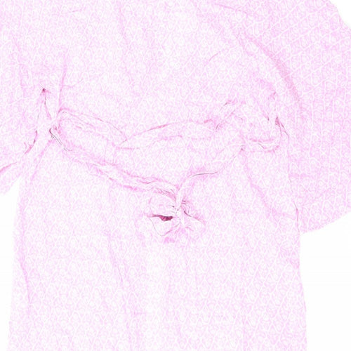 Marks and Spencer Womens Pink Geometric Kimono Jacket Size 10 Tie