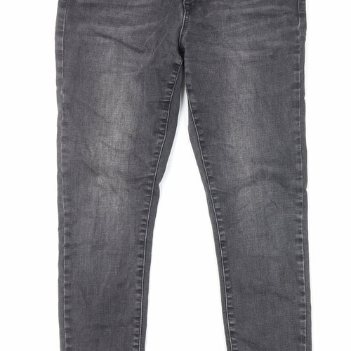 Marks and Spencer Womens Black Cotton Skinny Jeans Size 12 L27 in Regular Zip