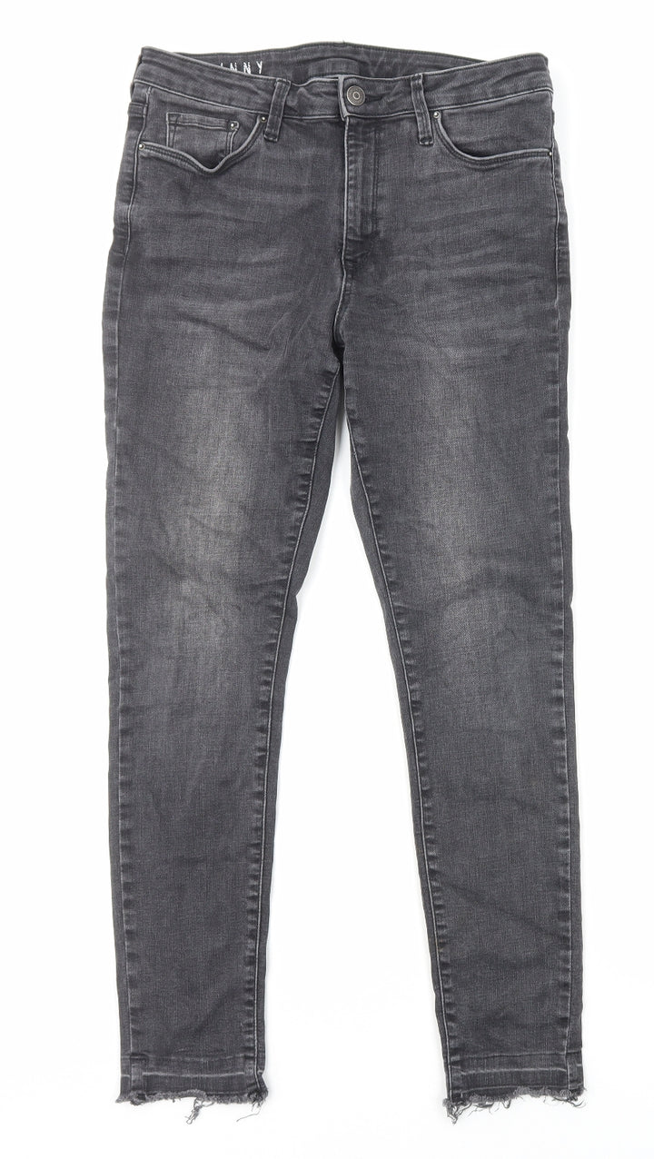 Marks and Spencer Womens Black Cotton Skinny Jeans Size 12 L27 in Regular Zip