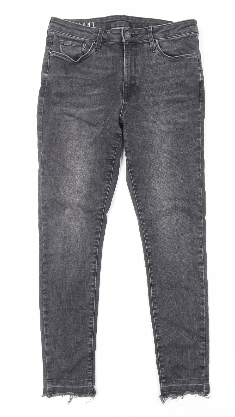 Marks and Spencer Womens Black Cotton Skinny Jeans Size 12 L27 in Regular Zip
