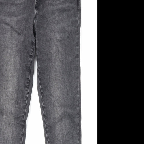 Marks and Spencer Womens Black Cotton Skinny Jeans Size 12 L27 in Regular Zip