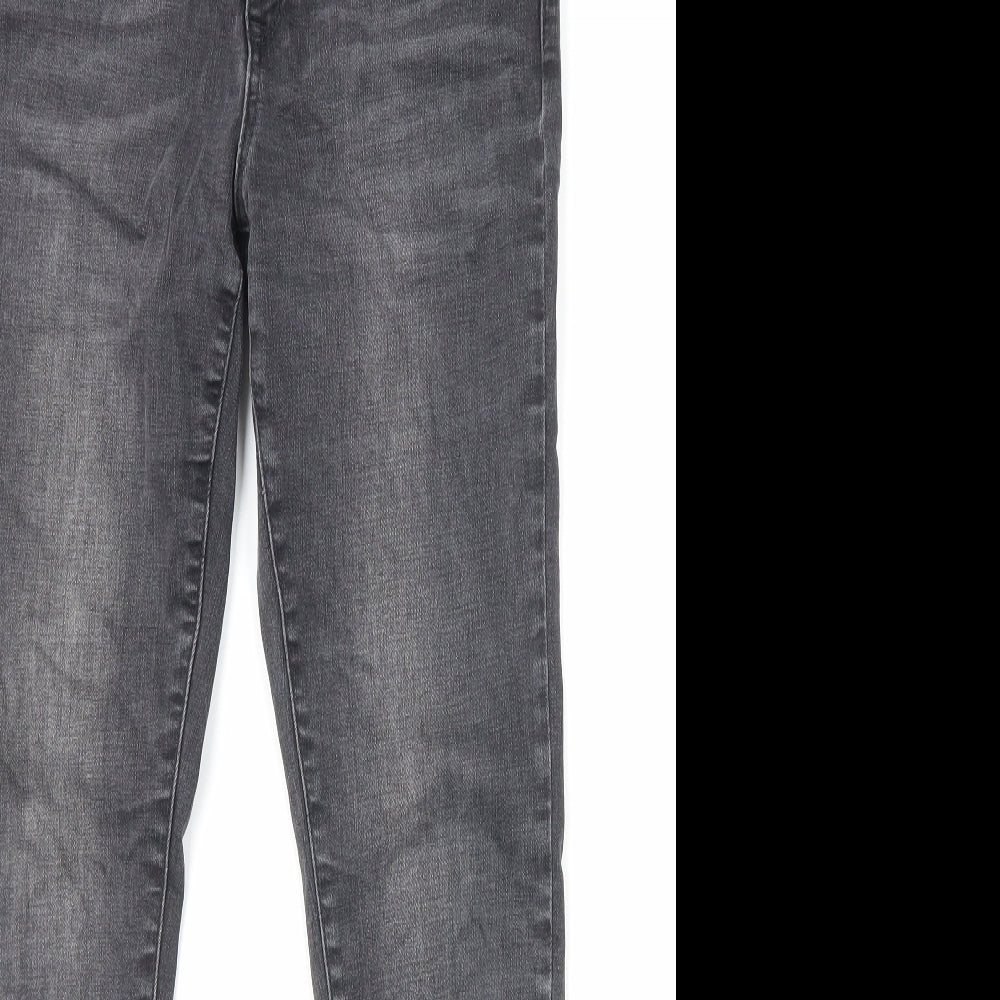 Marks and Spencer Womens Black Cotton Skinny Jeans Size 12 L27 in Regular Zip