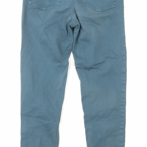 Marks and Spencer Womens Blue Cotton Skinny Jeans Size 8 L26 in Regular Zip