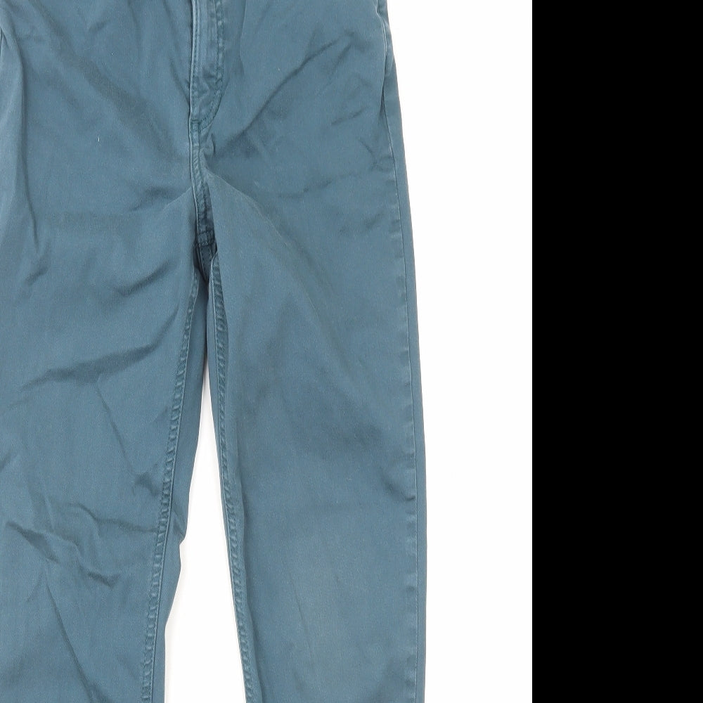 Marks and Spencer Womens Blue Cotton Skinny Jeans Size 8 L26 in Regular Zip