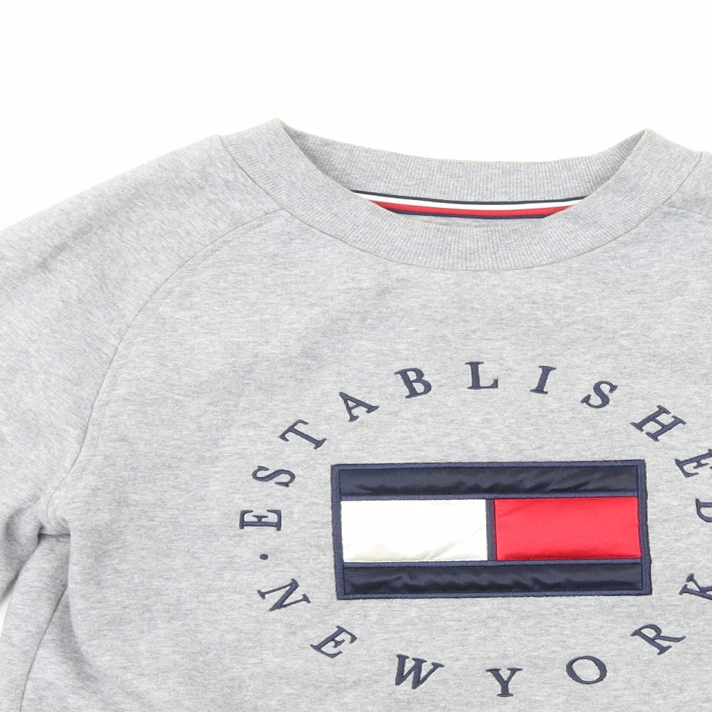 Tommy Hilfiger Womens Grey Cotton Pullover Sweatshirt Size S Pullover