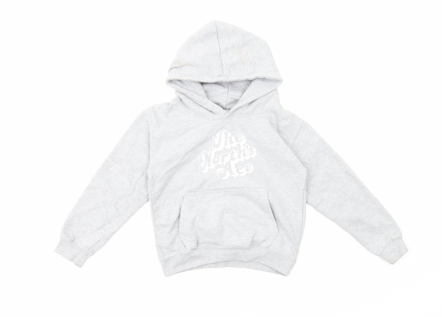 Northern Power Garms Girls Grey Cotton Pullover Hoodie Size 5-6 Years Pullover - The Norths Ace