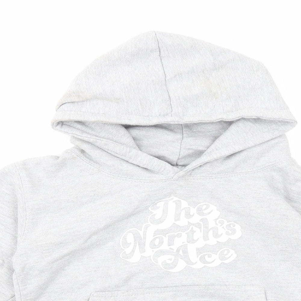Northern Power Garms Girls Grey Cotton Pullover Hoodie Size 5-6 Years Pullover - The Norths Ace