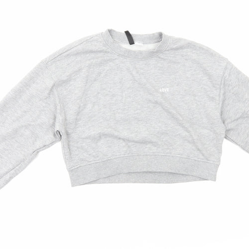 H&M Womens Grey Cotton Pullover Sweatshirt Size S Pullover