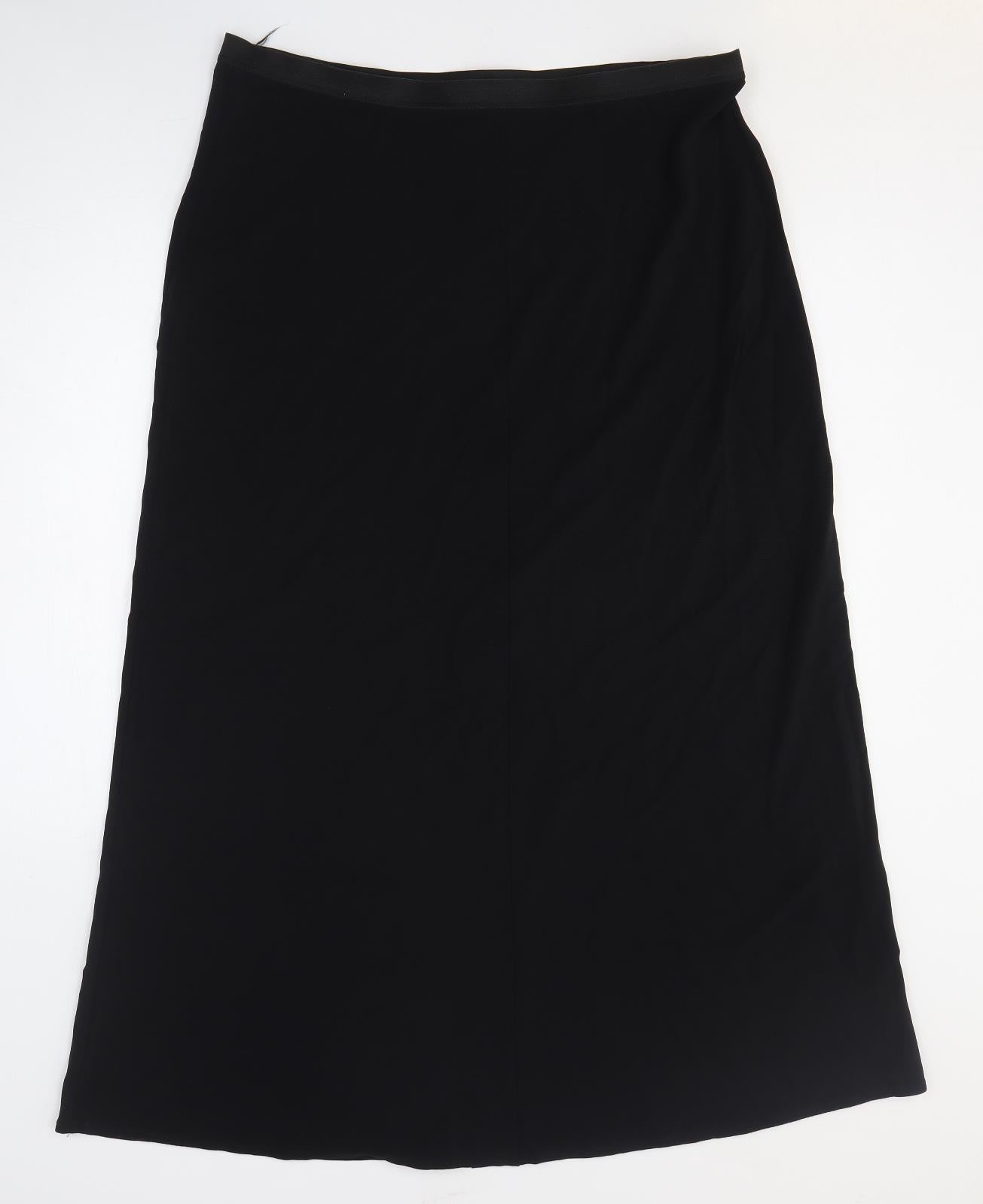 Marks and Spencer Womens Black Viscose A-Line Skirt Size 20