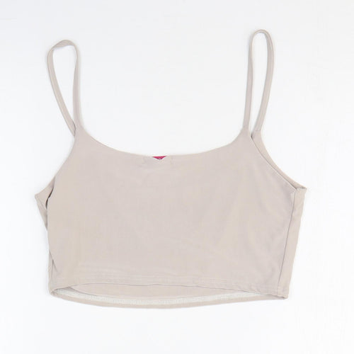 Diva Dames Womens Beige Polyester Cropped Tank Size S Scoop Neck