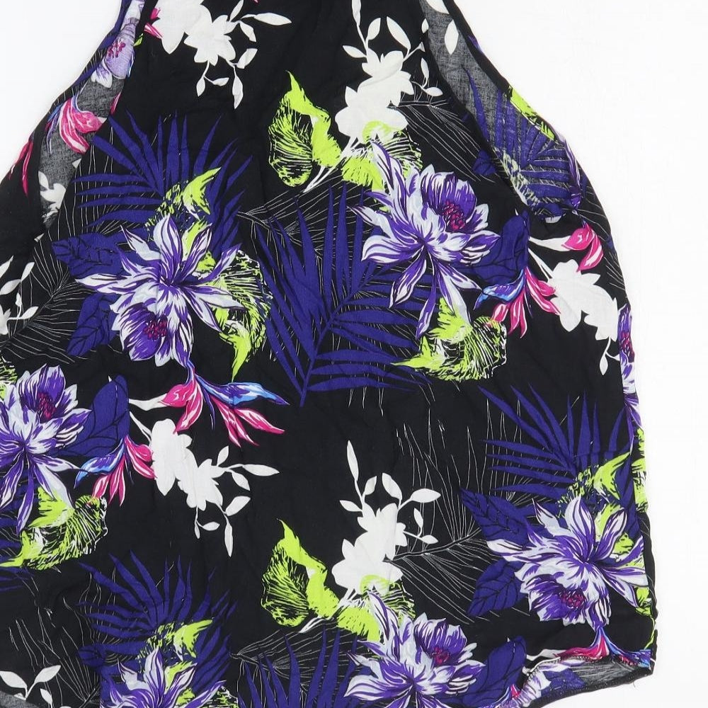 Dorothy Perkins Womens Black Floral Viscose Camisole Tank Size 16 Off the Shoulder
