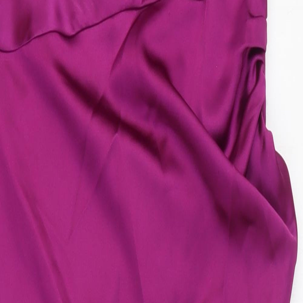 Zara Womens Purple Polyester Slip Dress Size L Off the Shoulder Pullover