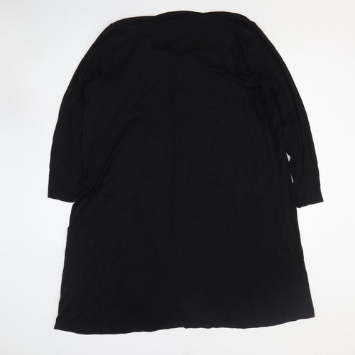 Live Womens Black Viscose Shirt Dress Size 18 Collared Button