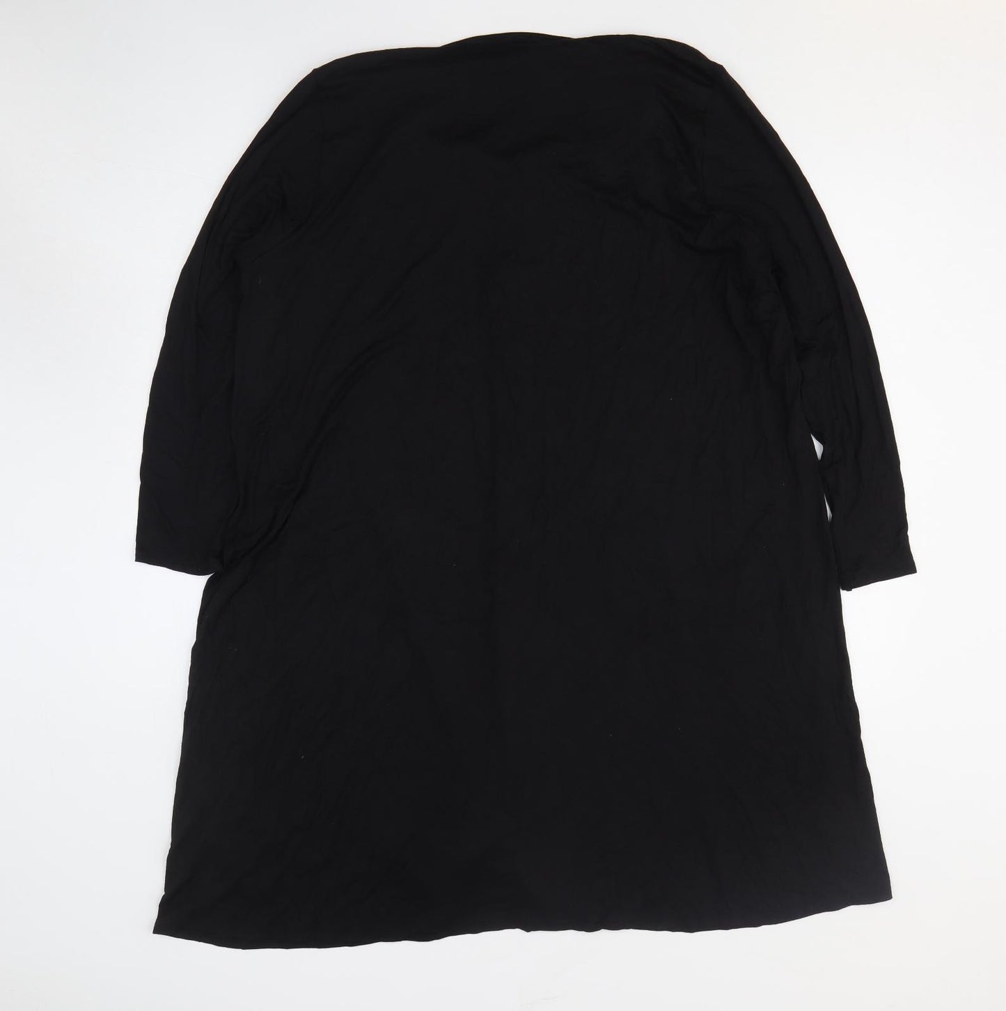 Live Womens Black Viscose Shirt Dress Size 18 Collared Button