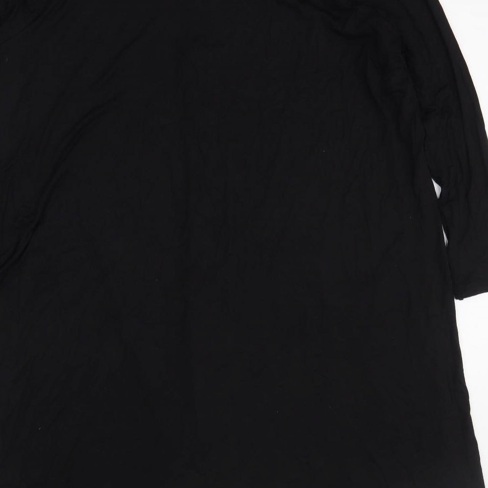 Live Womens Black Viscose Shirt Dress Size 18 Collared Button