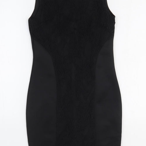 AX Womens Black Polyester Tank Dress Size 8 Scoop Neck Pullover