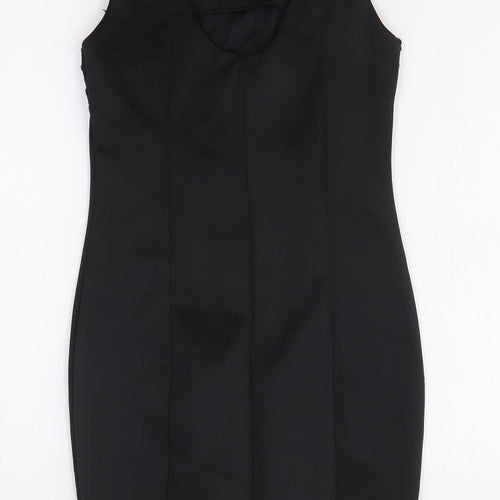 AX Womens Black Polyester Tank Dress Size 8 Scoop Neck Pullover