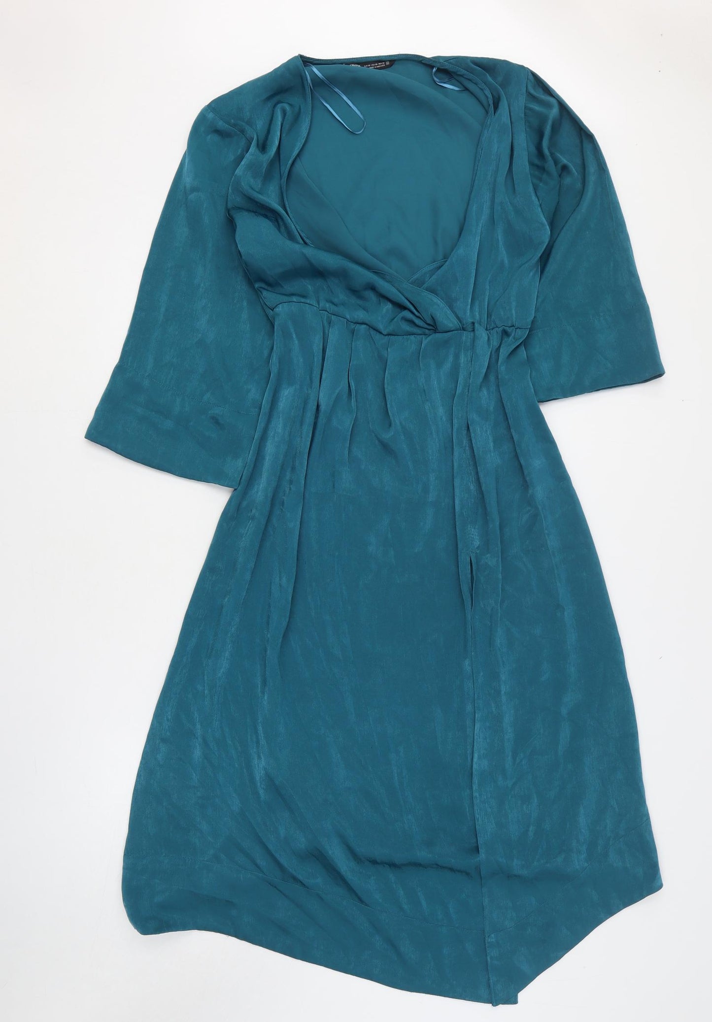 Zara Womens Blue Polyester Fit & Flare Size XS Scoop Neck Pullover