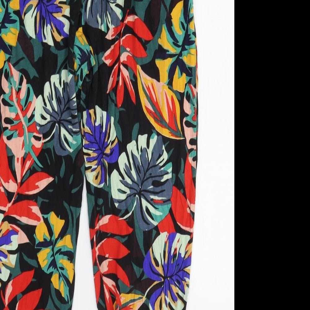 Papaya Womens Multicoloured Floral Viscose Bloomer Trousers Size 16 L26 in Regular